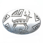 Vintage Navajo overlay sterling silver belt buckle with deer overlay