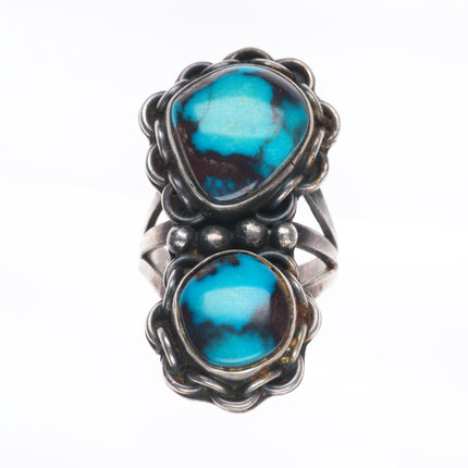 sz7.5 Bisbee Turquoise 1950's Vintage Navajo sterling silver ring