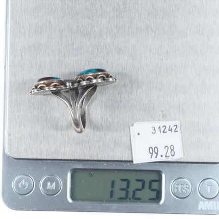 sz7.5 Bisbee Turquoise 1950's Vintage Navajo sterling silver ring