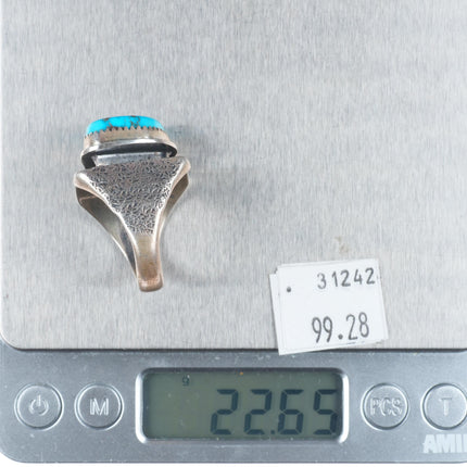 sz11.5 Vintage Native American sterling silver turquoise southwestern men's ring