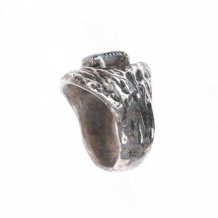 sz9 High grade spiderweb turquoise vintage Navajo sterling silver ring