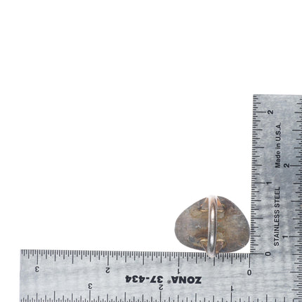 sz9 Vintage Navajo sterling silver ring with gorgeous large turquoise