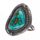 sz9 Vintage Navajo sterling silver ring with gorgeous large turquoise