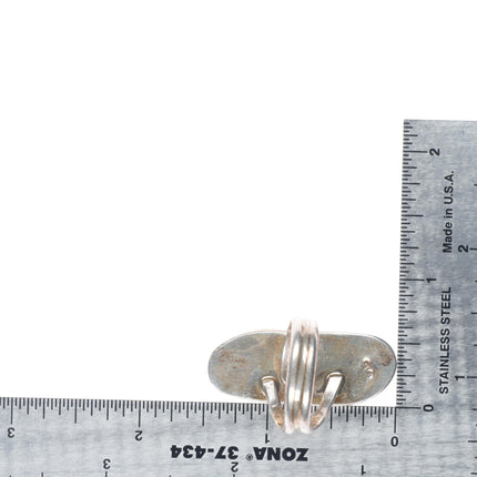 sz9.5 Adam Fierro Mestizo sterling silver long turquoise vintage ring