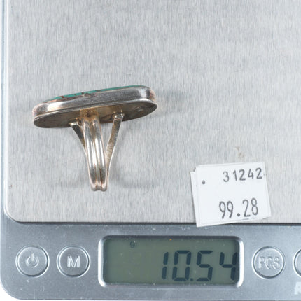 sz9.5 Adam Fierro Mestizo sterling silver long turquoise vintage ring