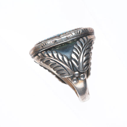 sz9.5 Navajo Tim Kee Whitman Vintage high grade turquoise sterling silver ring