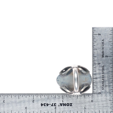 sz9.5 Vintage Native American LT Sterling men's ring with nice turquoise