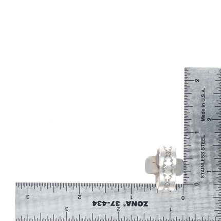 sz9 Gary G Navajo adjustable sterling silver spiny oyster cross ring