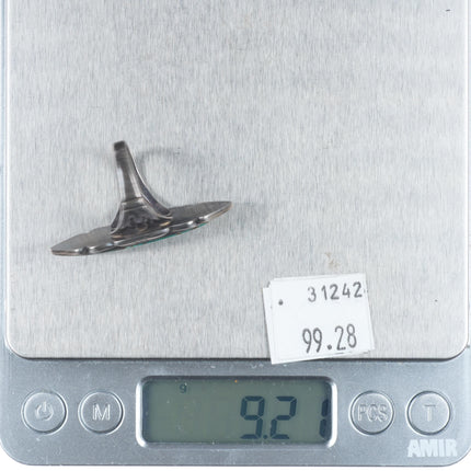 sz7 Vintage Bell Trading post long high grade turquoise sterling silver ring