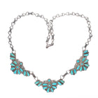 Vintage 40's-50's Zuni sterling silver turquoise petit point cluster necklace