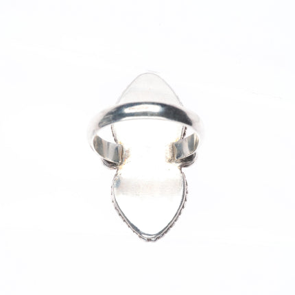 sz7 vintage Navajo sterling silver 2 stone ring with gorgeous turquoise