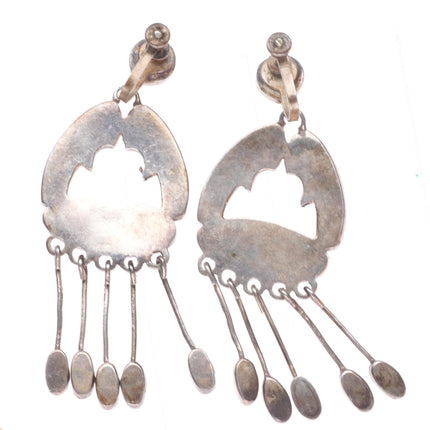 40's-50's Lambert Homer Sr. Zuni sterling silver turquoise channel inlay earrings