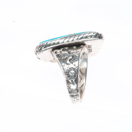 sz7.5 Durango Silver Blue Gem Turquoise sterling silver John Hartman ring