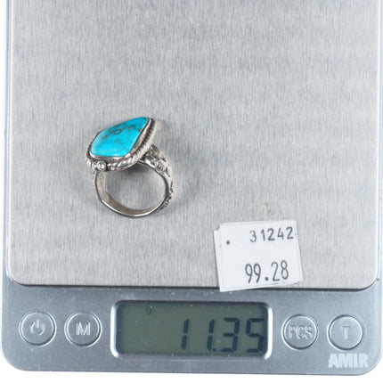 sz7.5 Durango Silver Blue Gem Turquoise sterling silver John Hartman ring