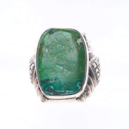 sz9 Vintage southwestern sterling silver green turquoise ring