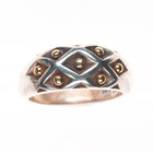 sz7.75 Retired James Avery 14k gold/sterling silver Spanish Lattice/Dot ring
