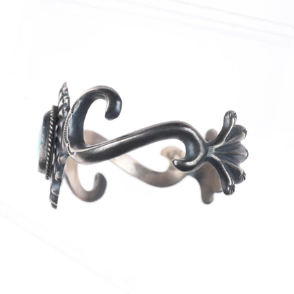 6.5" Harrison Bitsui Navajo sterling silver cast cuff bracelet with turquoise