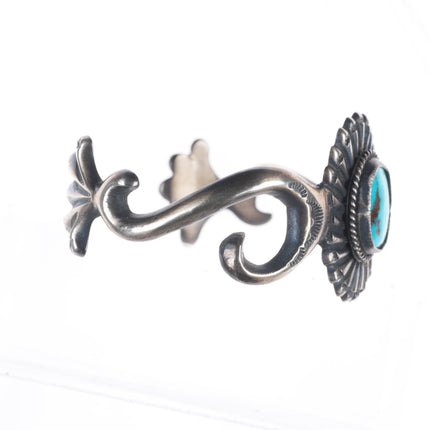 6.5" Harrison Bitsui Navajo sterling silver cast cuff bracelet with turquoise