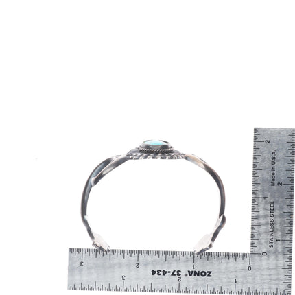 6.5" Harrison Bitsui Navajo sterling silver cast cuff bracelet with turquoise