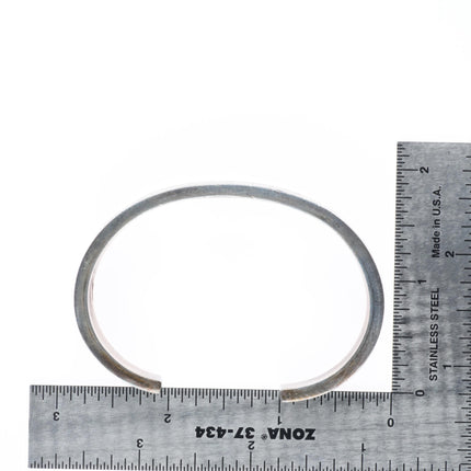 6.5" Herman Smith Navajo sterling silver spiderweb turquoise inlay cuff bracelet