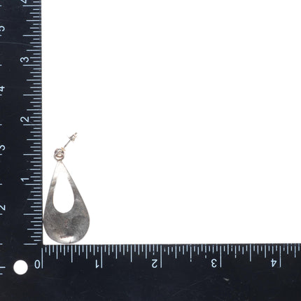 Loren Sakeva Hopi Overlay dangle earrings sterling silver