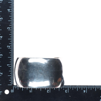 6.5" Sarah Cly Navajo wide band sterling silver domed cuff bracelet