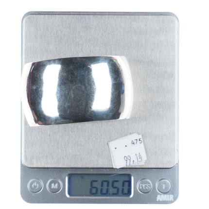 6.5" Sarah Cly Navajo wide band sterling silver domed cuff bracelet