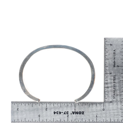 6.5" Gilbert & Mildred Calavaza Zuni inlay sunface sterling silver cuff bracelet