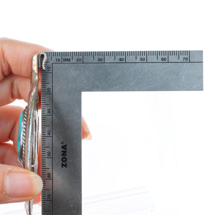 Vintage Navajo cast sterling silver naja pendant with turquoise