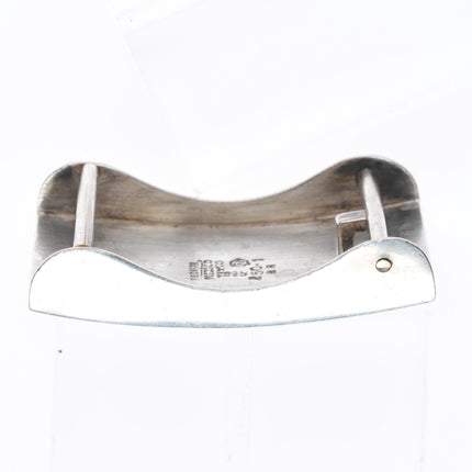 small Enrique Ledesma Taxco Modernist blue tiger's eye belt buckle #1