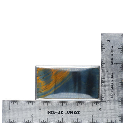 small Enrique Ledesma Taxco Modernist blue tiger's eye belt buckle #1