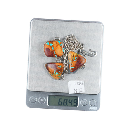 Larry Martinez Chavez/El Tom Navajo sterling silver boulder turquoise necklace