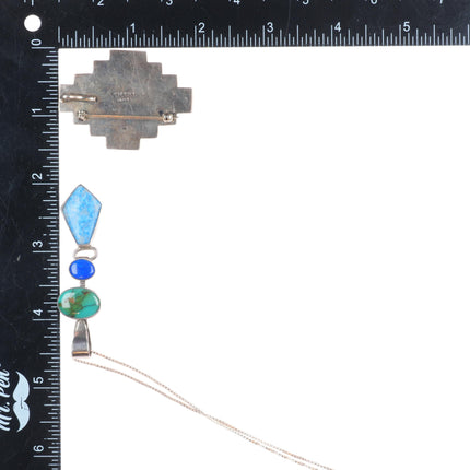 Vintage Navajo/southwestern sterling silver pendant collection lot turquoise