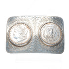 Big Vintage Boyd Reno Nevada hand engraved sterling silver dollar belt buckle