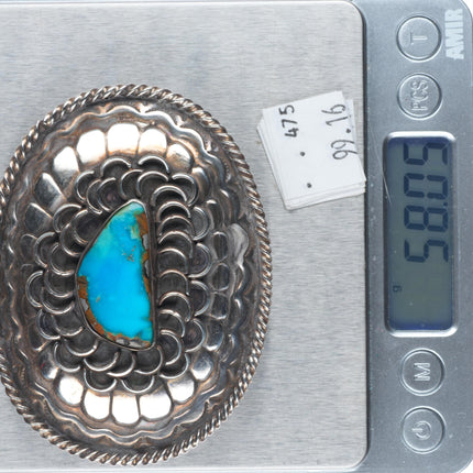 50's-60's Navajo/southwestern sterling silver belt buckle with turquoise