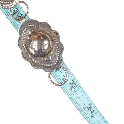 32.5" Vintage southwestern sterling silver buffalo nickels link concho belt