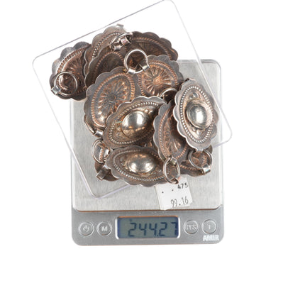 32.5" Vintage southwestern sterling silver buffalo nickels link concho belt