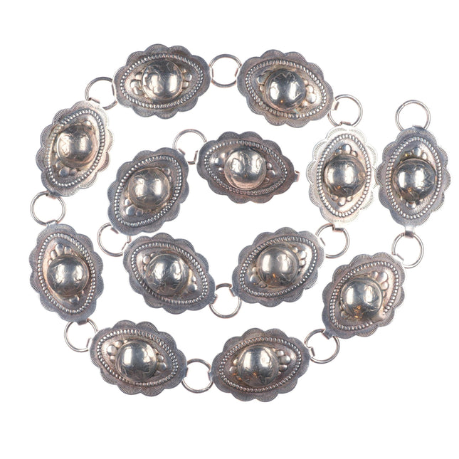 32.5" Vintage southwestern sterling silver buffalo nickels link concho belt