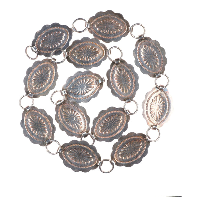 32.5" Vintage southwestern sterling silver buffalo nickels link concho belt