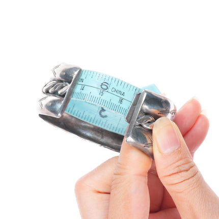 6.5" 40's-50's Navajo sterling silver hand stamped twisted wire cuff bracelet