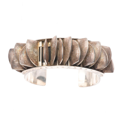 6.4" Brenna Klassen-Glanzer Machine Age modernist sterling silver cuff bracelet