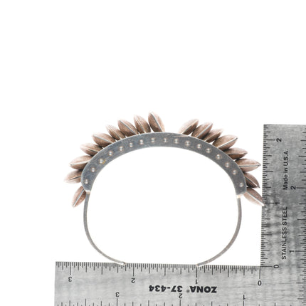 6.4" Brenna Klassen-Glanzer Machine Age modernist sterling silver cuff bracelet