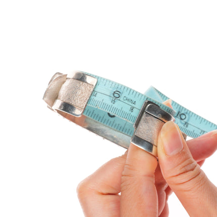 6.4" Brenna Klassen-Glanzer Machine Age modernist sterling silver cuff bracelet