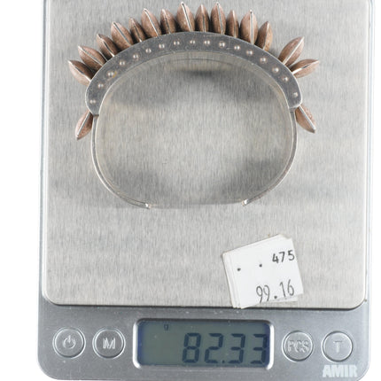 6.4" Brenna Klassen-Glanzer Machine Age modernist sterling silver cuff bracelet