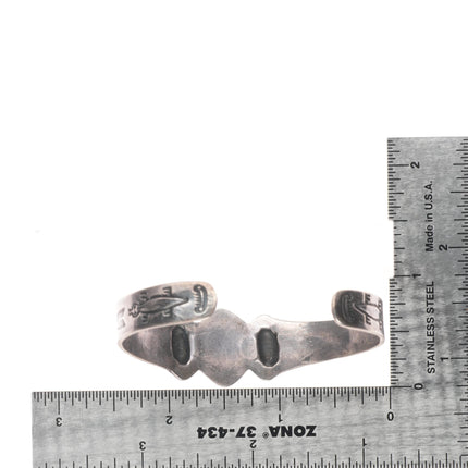 6.25" c1940's Fred Harvey era sterling silver cuff bracelet with turquoise