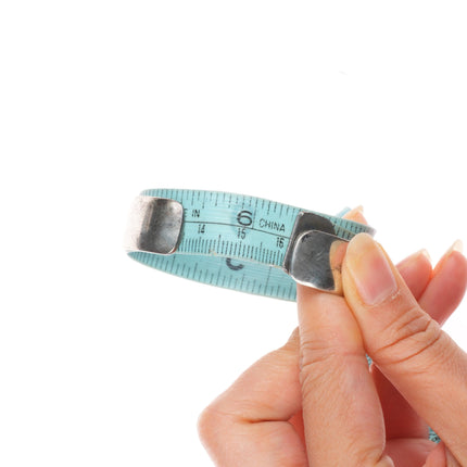 6.35" Vintage Navajo hand stamped sterling silver stacker band cuff bracelet