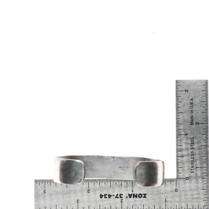 6.35" Vintage Navajo hand stamped sterling silver stacker band cuff bracelet