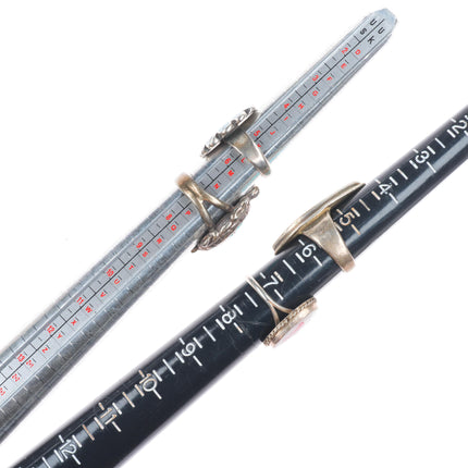 sz4-11 Navajo/Zuni/Southwestern sterling silver turquoise/shell/coral rings lot