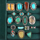sz4-11 Navajo/Zuni/Southwest sterling silver turquoise Bumblebee jasper ring lot