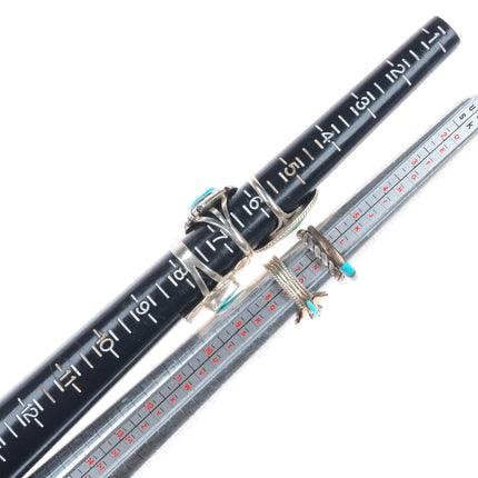 sz3-8 Navajo/Zuni/Southwestern sterling silver turquoise/shell/coral rings lot